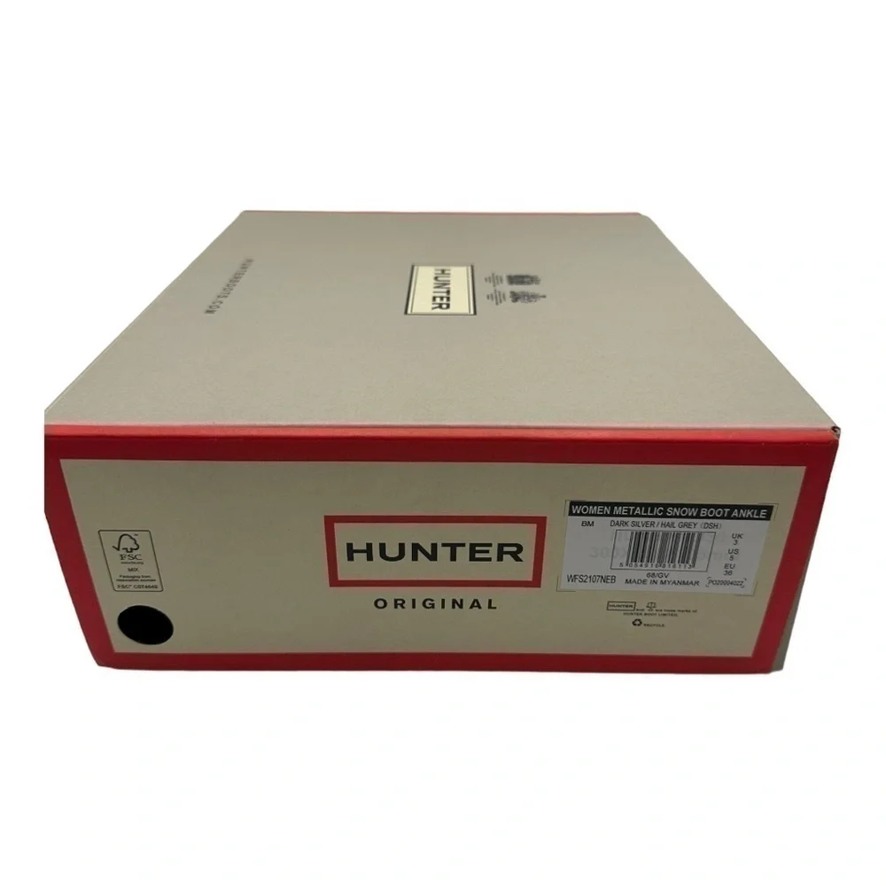 Hunter Women's Insulated Metallic Snow Boots - Silver/Grey